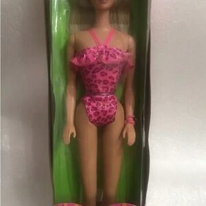 Barbie Doll in Pink Leopard Swimsuit